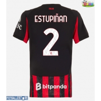 AC Milan Pervis Estupinan #2 Hjemmedrakt Dame 2025-26 Kortermet